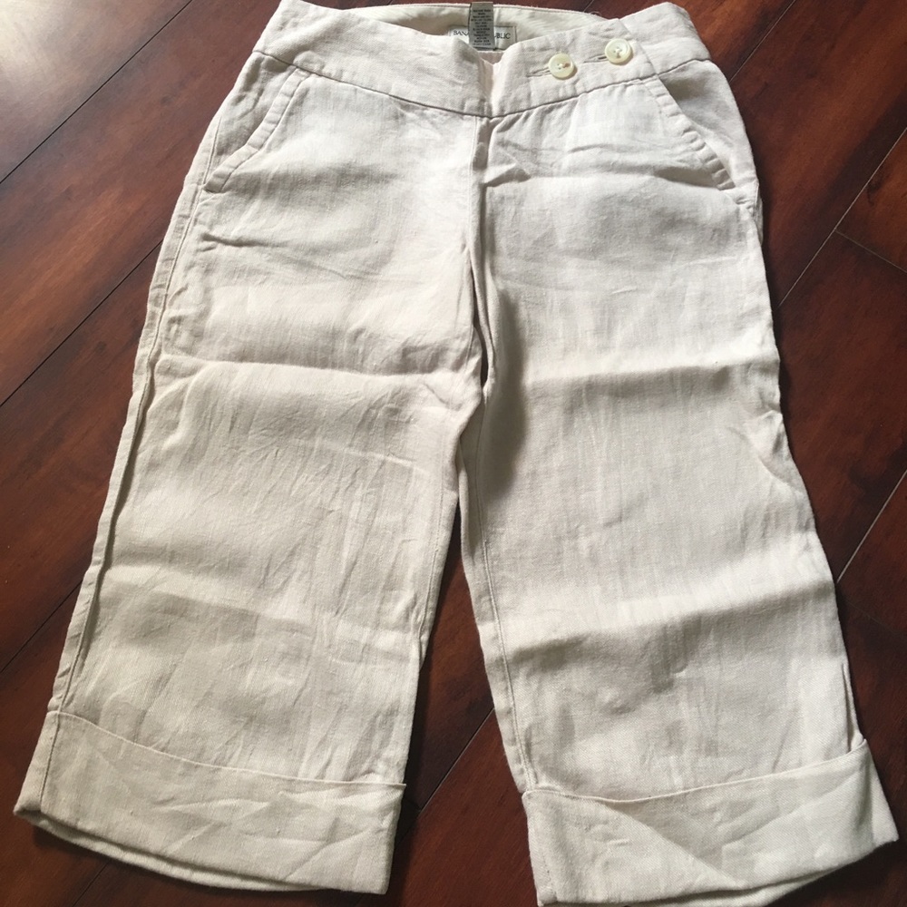Banana Republic Linen Wide Leg Capris